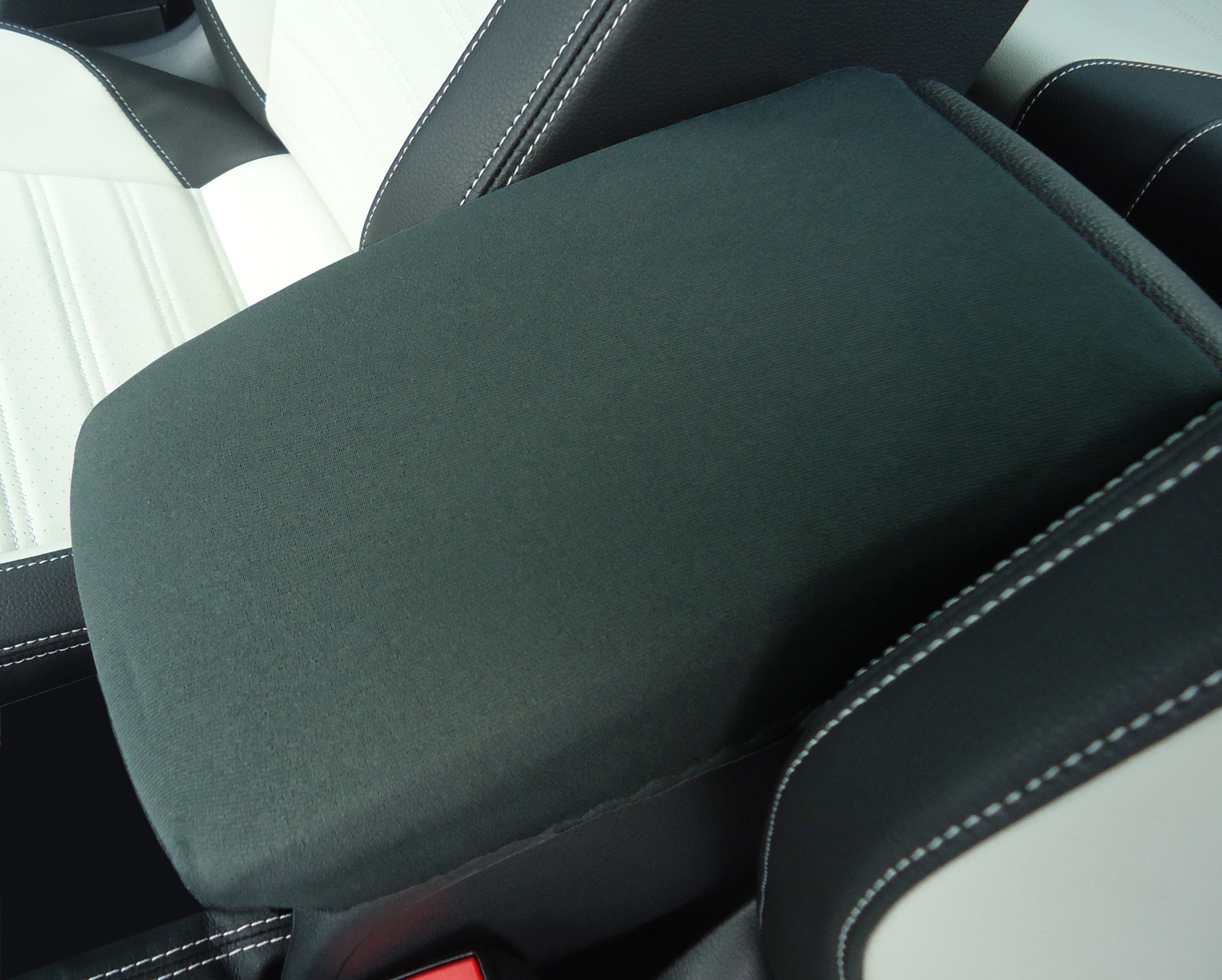 Armrest Center Console Lid Cover Leather Synthetic for 01-04 Ford Escape Gray