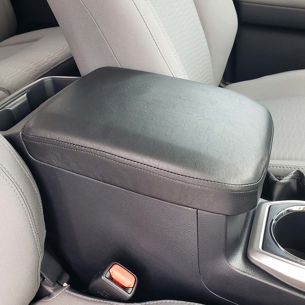 X AUTOHAUX Car Center Console Armrest Pad Cover Protector Black Microfiber Leather for Toyota Tacoma 2016-2018 